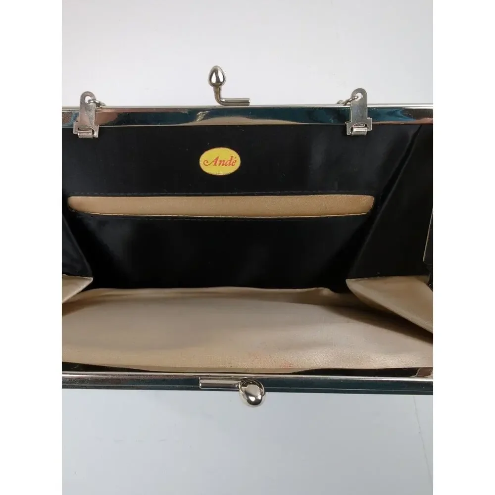 Elegant Black Clutch with Silver Accents - Picture 5 of 10